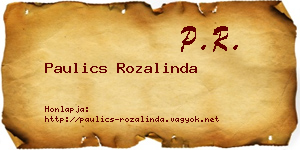 Paulics Rozalinda névjegykártya